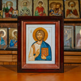 Парные писанные иконы: «Спаситель» и «Неувядаемый цвет»