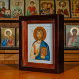 Парные писанные иконы: «Спаситель» и «Неувядаемый цвет»