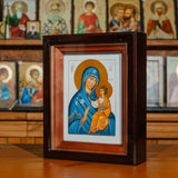 Парные писанные иконы: «Спаситель» и «Неувядаемый цвет»