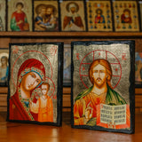 Парные иконы: Спаситель и Богородица Казанская