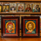 Парные писанные иконы: Спаситель и Богородица "Казанская"